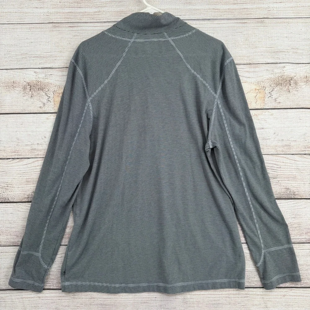 Toad&Co Onrush 1/4 Zip Pullover Mens XL Grey Striped Long Sleeve T2242501
